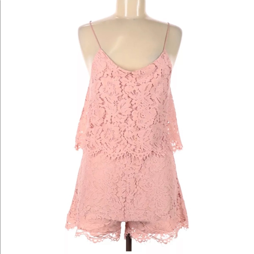 Everly Pink Lace Romper